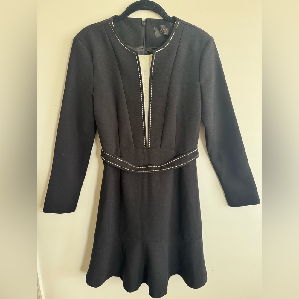Marant Black Long-Sleeve Dress with Contrast Stitching